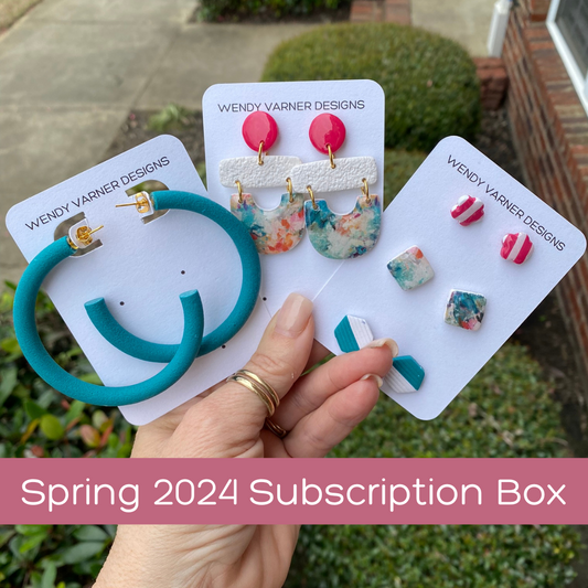 Spring 2024 Seasons Change Polymer Clay Earring Subscription Box by Wendy Varner Designs