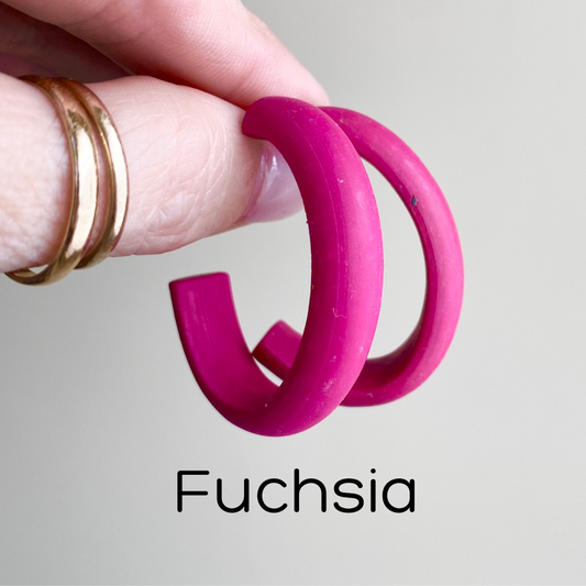 polymer clay classic oval hoop earrings in a variety of colors and sizes