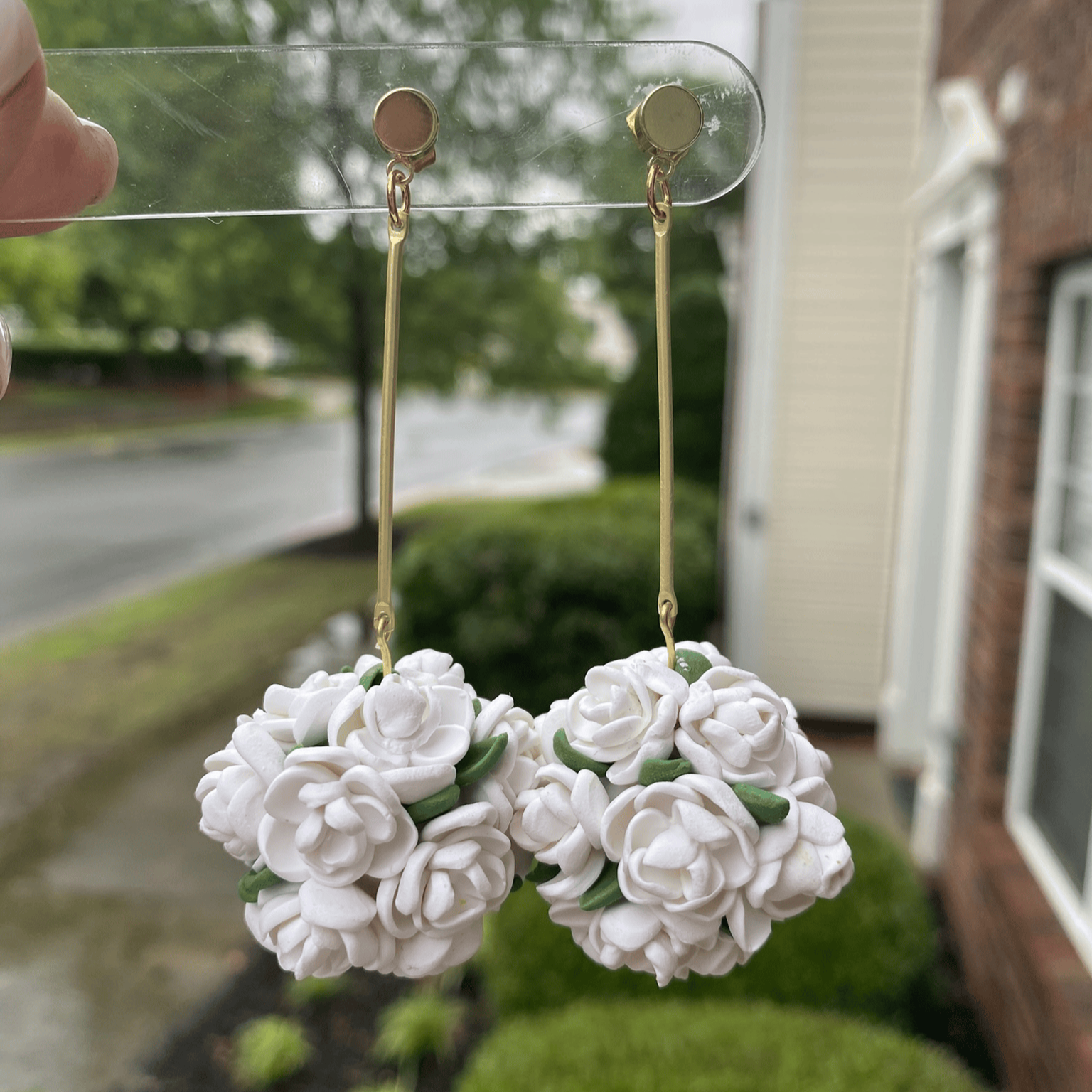 Custom Bridal Bouquet Earrings | Floral Clay Keepsakes | Wedding Day |Memories | Wendy Varner Designs