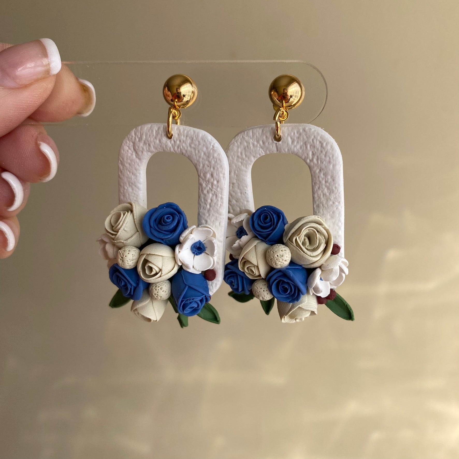 Custom Bridal Bouquet Earrings | Floral Clay Keepsakes | Wedding Day Memories | Wendy Varner Designs