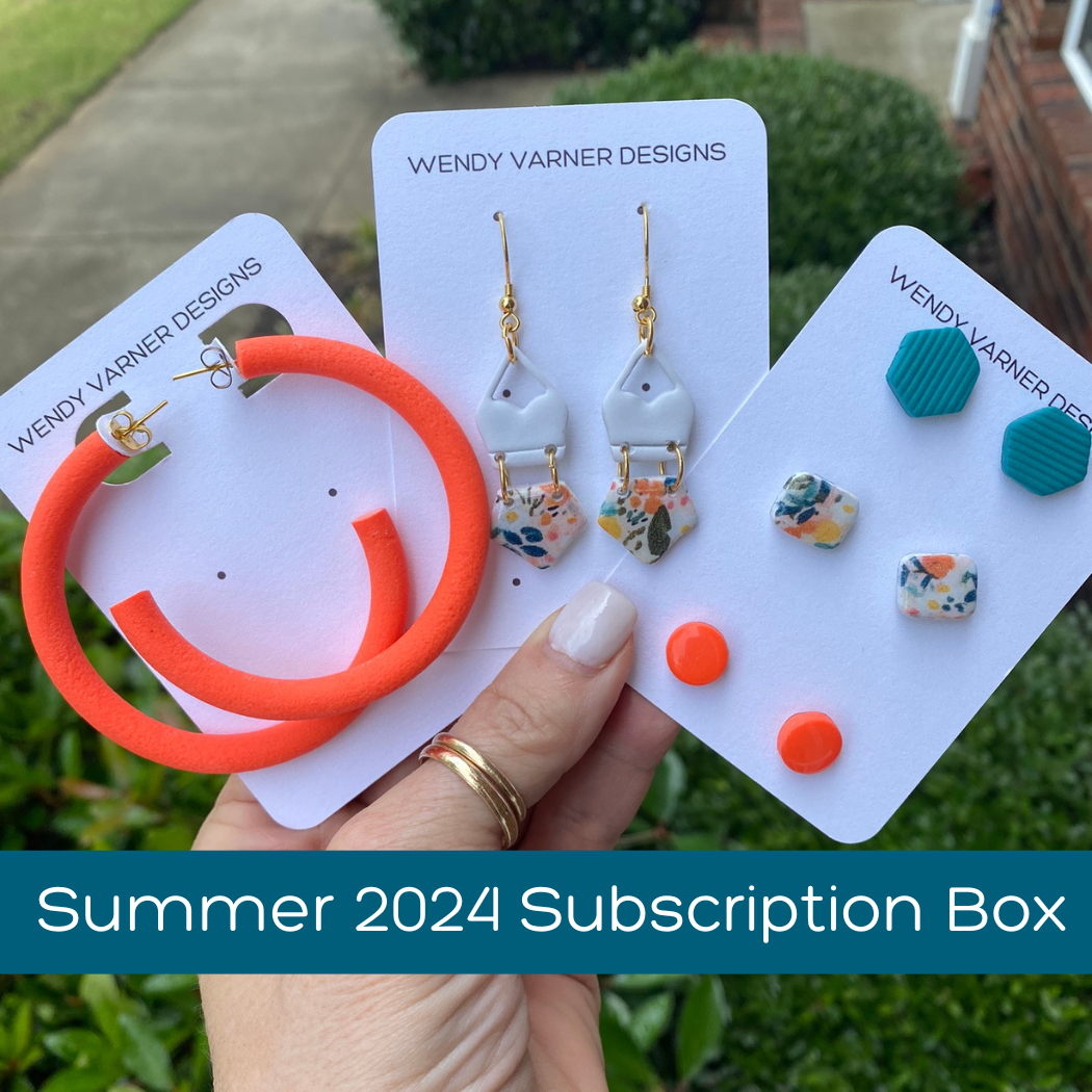 Summer 2024 Seasons Change Polymer Clay Earring Subscription Box by Wendy Varner Designs