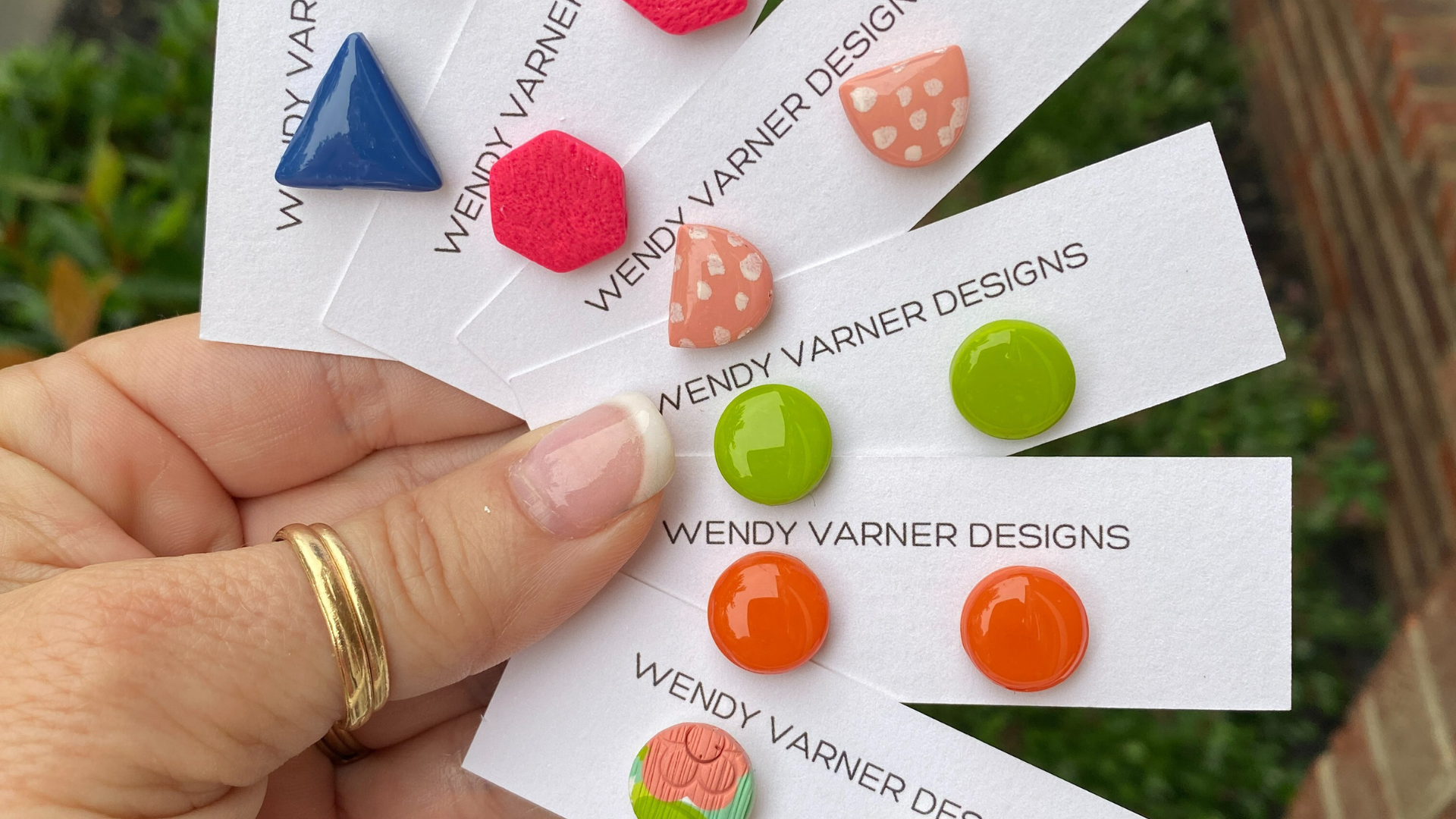 A variety of stud earrings by Wendy Varner Designs