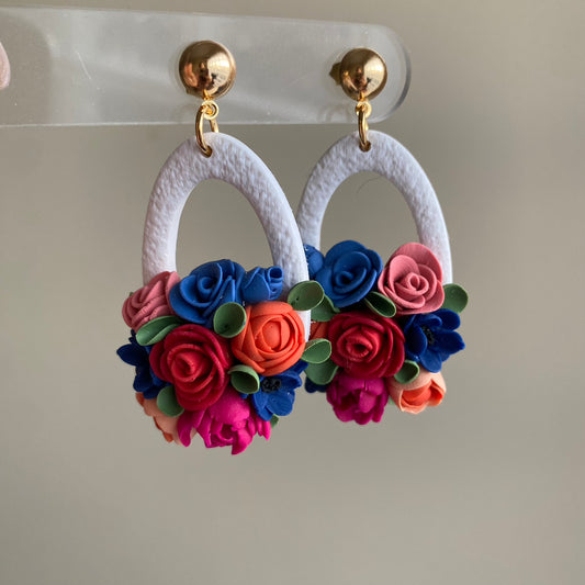 Custom Bridal Bouquet Earrings | Floral Clay Keepsakes | Wedding Day Memories | Wendy Varner Designs