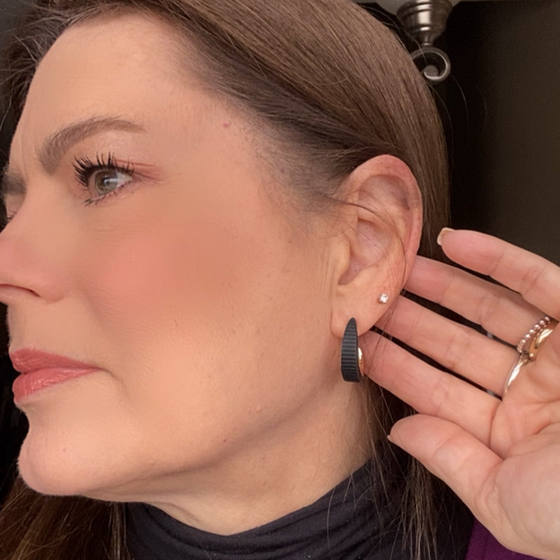 Handmade polymer clay hoops by Charlotte NC artist Wendy Varner Designs