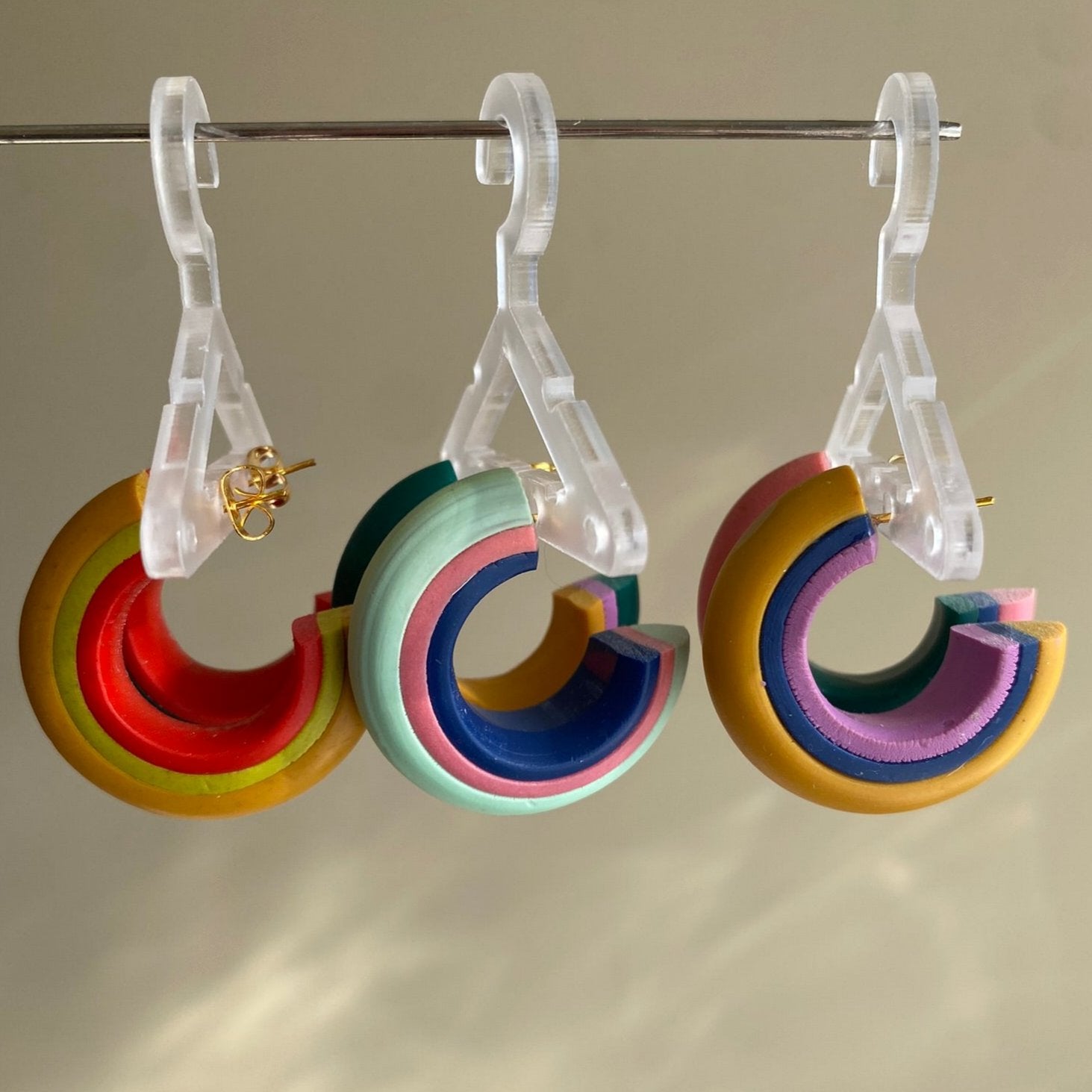 Handcrafted Polymer Clay Hoops – Carson Collection