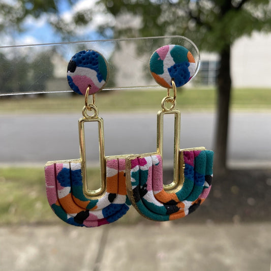 Wendy Varner Designs earrings displayed on branded card – colorful and handmade in Charlotte