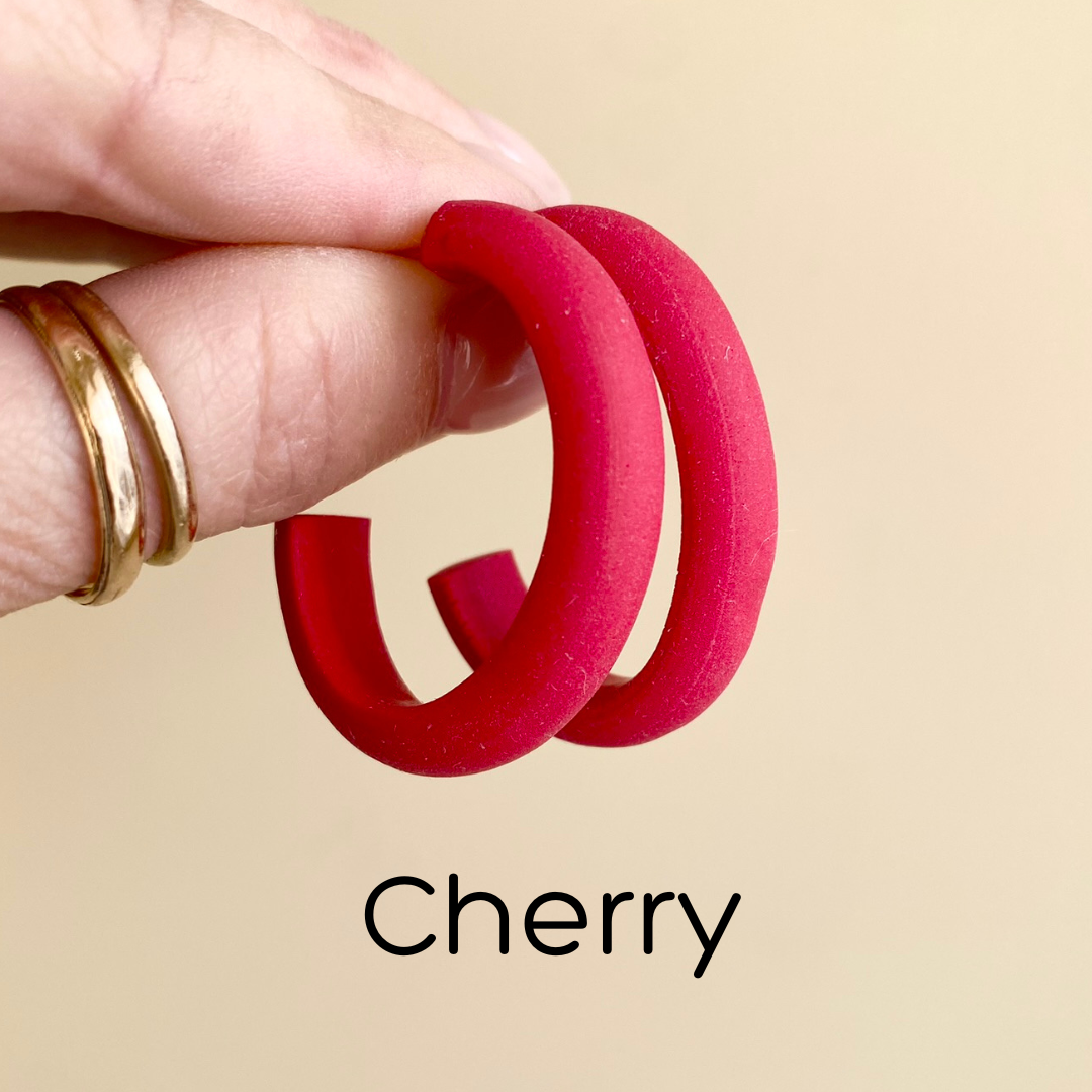 polymer clay classic oval hoop earrings in a variety of colors and sizes