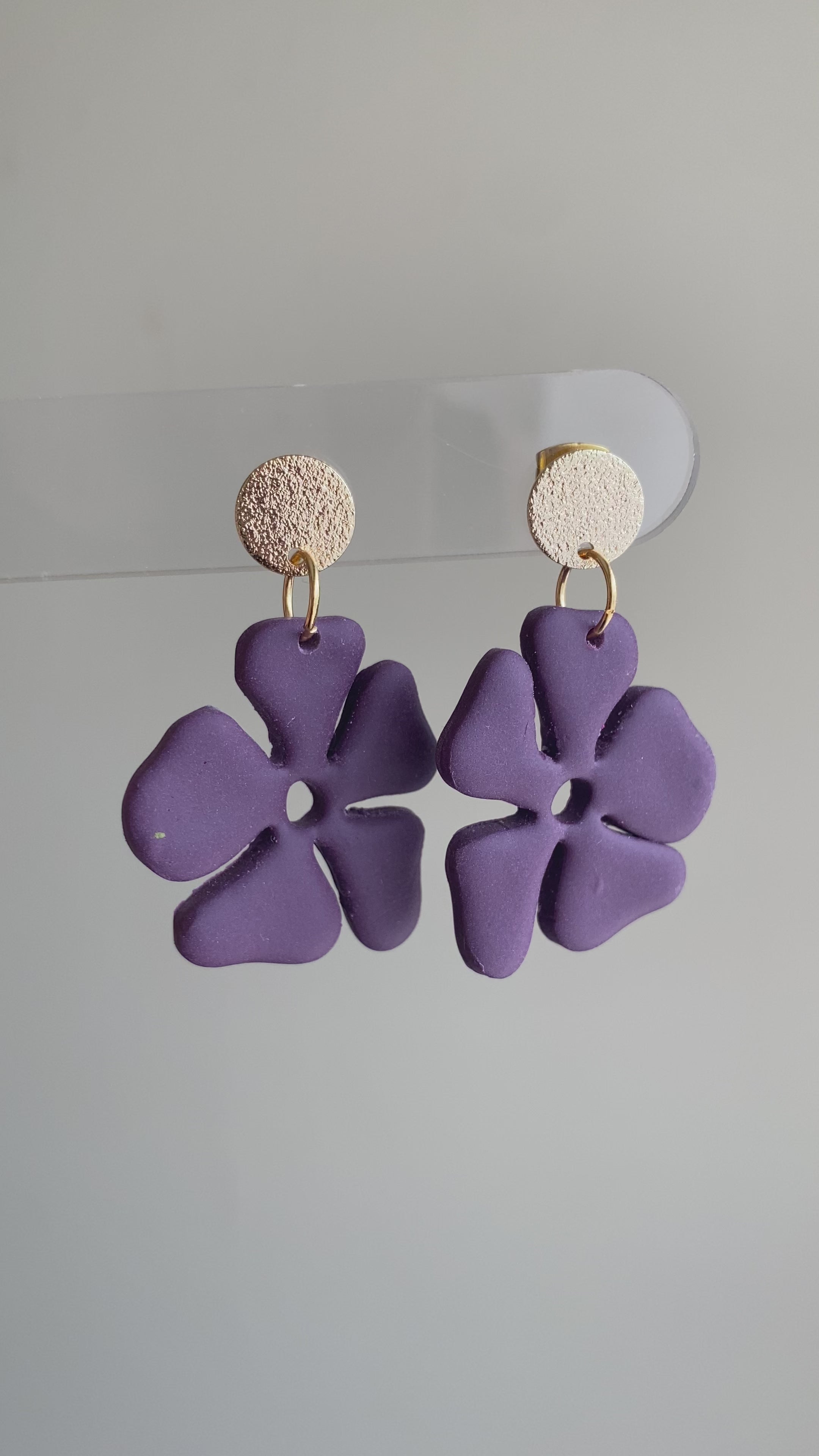 Purple dangle earrings online