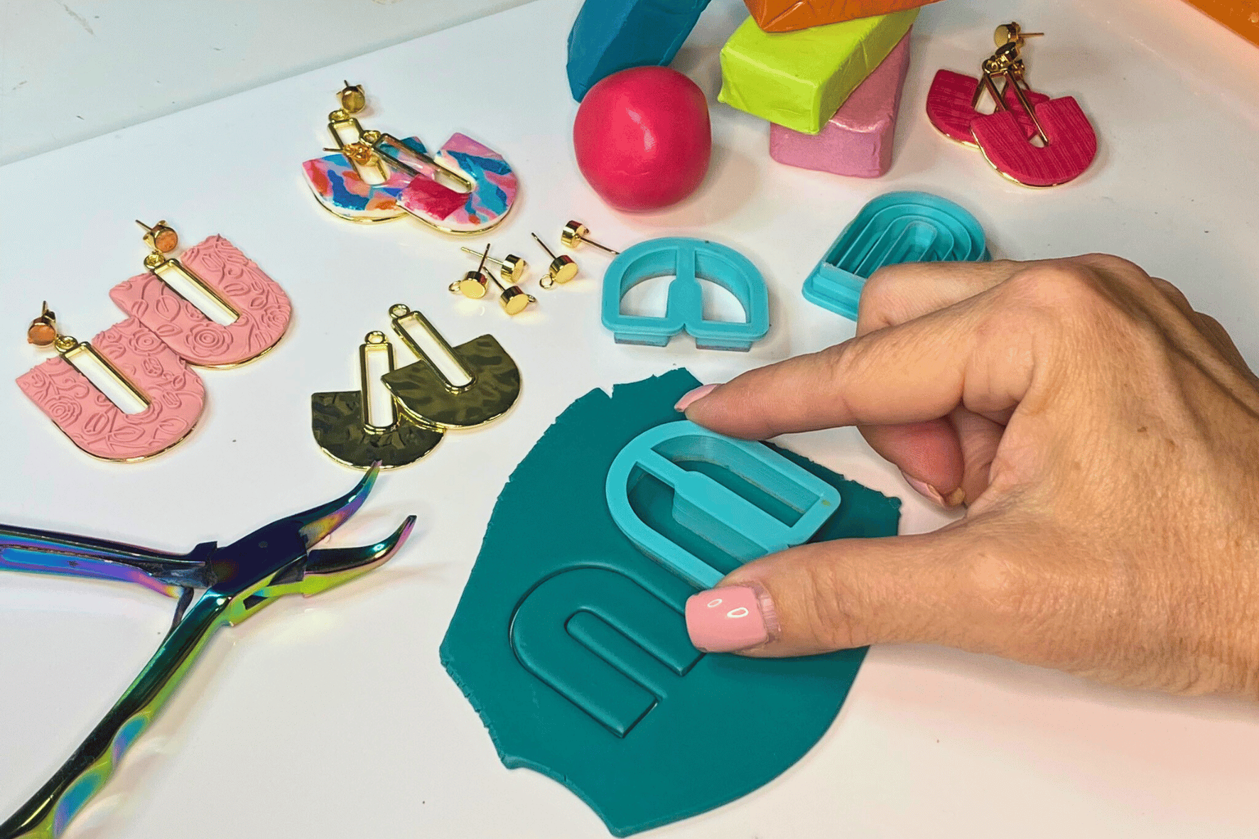 Wendy Varner working on custom design project in bright, creative studio space